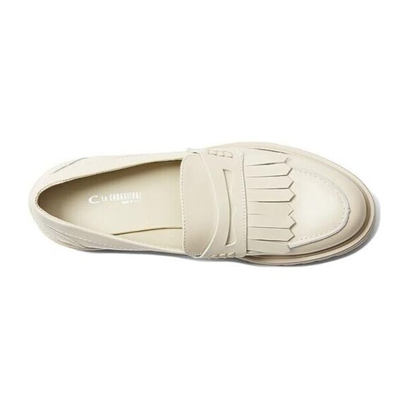 LA Canadienne "Richie" Ivory Loafer slip on sz 36.5 Ladies NEW fringe - Picture 8 of 8